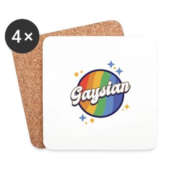 gay lesbian LGBTQ pride gaysian i gift - Coasters (set of 4) - white - Front