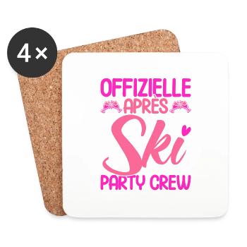Apres Ski Offizielle Après Ski Party Crew Geschenk - Untersetzer (4er-Set) - Weiß - Vorne