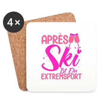 Apres Ski Après Ski Ist Ein Extremsport Geschenk - Untersetzer (4er-Set) - Weiß - Vorne