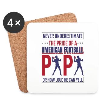 FoundLux New Design, PRIDE OF A AMERICAN FOOTBALL - Untersetzer (4er-Set) - Weiß - Vorne