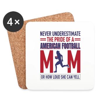 FoundLux New Design, PRIDE OF A AMERICAN FOOTBALL - Untersetzer (4er-Set) - Weiß - Vorne