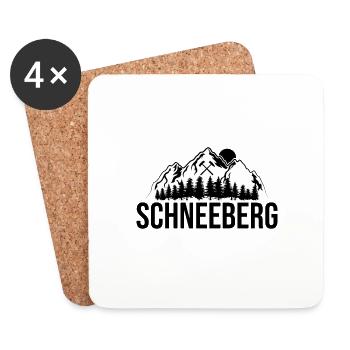 Schneeberg Erzgebirge - Untersetzer (4er-Set) - Weiß - Vorne