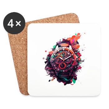 A newfangled chronograph for watch collectors - Coasters (set of 4) - white - Front