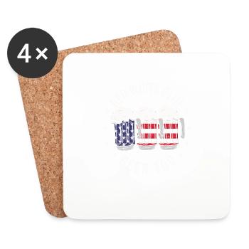 Rouge Blanc Bleu et bière au drapeau américain du 4 juillet - Dessous de verre (lot de 4) - blanc - Devant