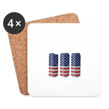 Funny July 4th USA Shut Up Liver They Are Fine - Coasters (set of 4) - white - Front