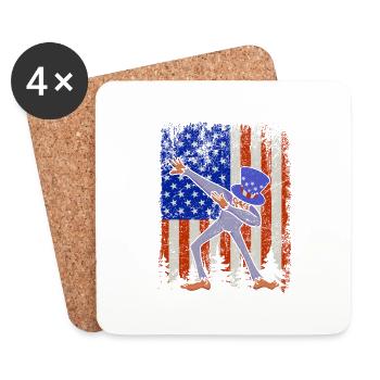 Dabbing Bigfoot 4. Juli Sasquatch amerikanische - Untersetzer (4er-Set) - Weiß - Vorne