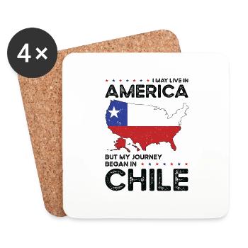 Geborener Chilene Chile Amerikaner USA - Untersetzer (4er-Set) - Weiß - Vorne
