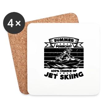 Summer Forecast 100% Chance Water Sports Jet Skier - Untersetzer (4er-Set) - Weiß - Vorne