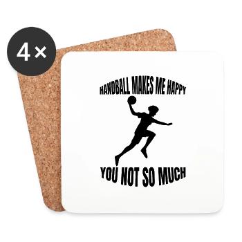 Joueur de handball Fan de handball Handball Équipe de handball - Dessous de verre (lot de 4) - blanc - Devant