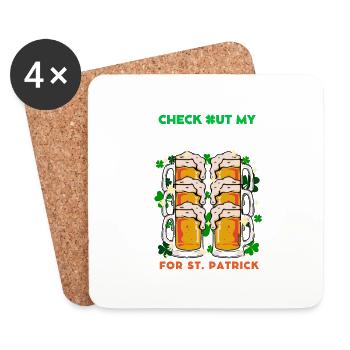 My Six Pack Biere sind köstlich Saint Patrick - Untersetzer (4er-Set) - Weiß - Vorne