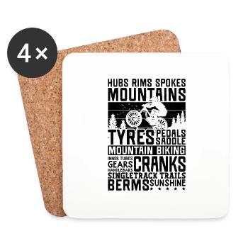 Moyeux Jantes Spokers Loves Bike Racing Mountain Biker - Dessous de verre (lot de 4) - blanc - Devant