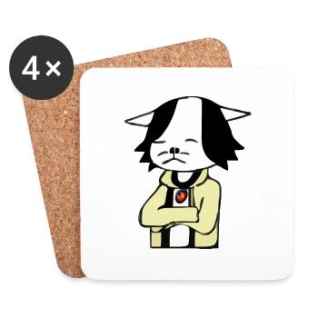 Bloo le chat grognon - Dessous de verre (lot de 4) - blanc - Devant
