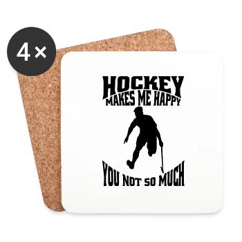 Hockey Hockeyspieler Geschenk Unihockey Feldhockey - Untersetzer (4er-Set) - Weiß - Vorne