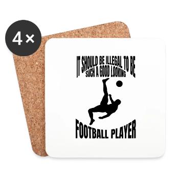 Joueur de football Football Design Équipe de football - Dessous de verre (lot de 4) - blanc - Devant