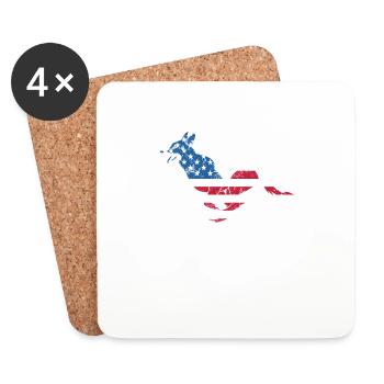 German Shepherd July 4 Dog Lovers - Coasters (set of 4) - white - Front