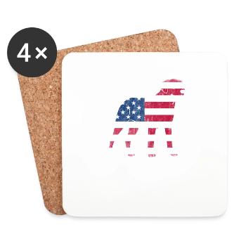 Labrador 4 juillet amoureux des chiens patriotiques US-am - Dessous de verre (lot de 4) - blanc - Devant
