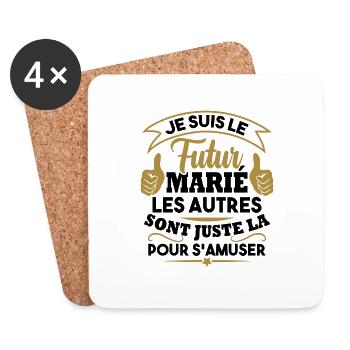 Je suis le futur marié - Dessous de verre (lot de 4) - blanc - Devant