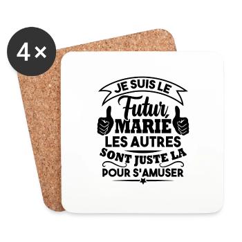 Je suis le futur marié - Dessous de verre (lot de 4) - blanc - Devant