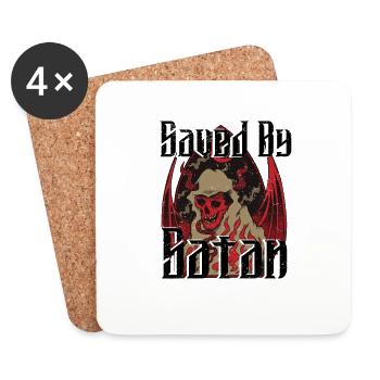 Satan Beelzebub Teufel Gothic Pentagram Mystisch - Untersetzer (4er-Set) - Weiß - Vorne