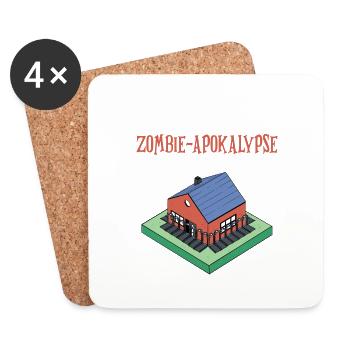 Lustiges Zombie Apokalypse Survival Meme - Untersetzer (4er-Set) - Weiß - Vorne