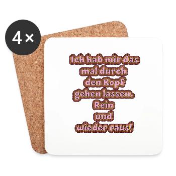 witziges Nicht-Nachdenken-Design / lustige Sprüche - Untersetzer (4er-Set) - Weiß - Vorne