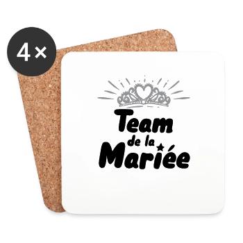 Team de la Mariée EVJF équipe Copines Mariage Gang - Dessous de verre (lot de 4) - blanc - Devant