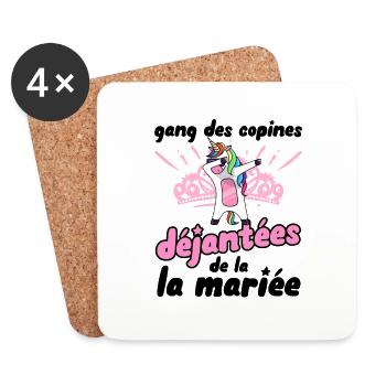 gang des copines déjantées de la futur mariée evjf - Dessous de verre (lot de 4) - blanc - Devant
