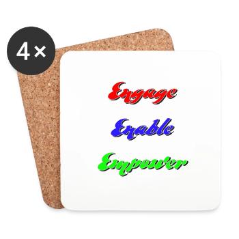 Engage, Enable, Empower - Motivational Design - Coasters (set of 4) - white - Front