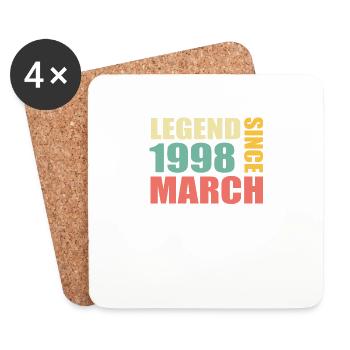 25th birthday March Born in 1998 Gift idea - Coasters (set of 4) - white - Front