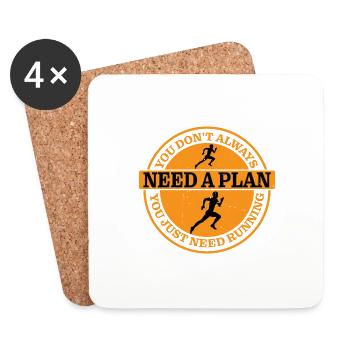 You Don't Always Need A Plan, You Just Need Running - Coasters (set of 4) - white - Front