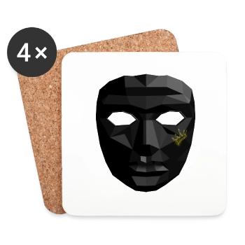 Geometrische Maske - Untersetzer (4er-Set) - Weiß - Vorne