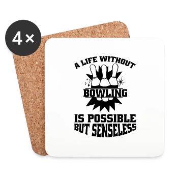 Bowling Bowling Bowling club Kegelverein - Dessous de verre (lot de 4) - blanc - Devant