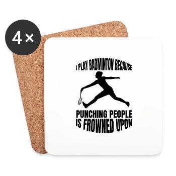 Badminton badminton fan badminton team badminton - Coasters (set of 4) - white - Front