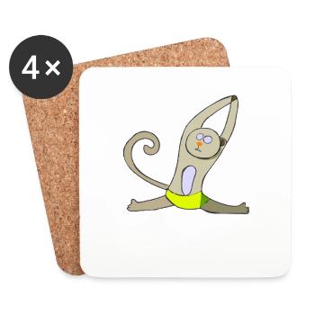 Meditiere den Affen im Yoga - Untersetzer (4er-Set) - Weiß - Vorne