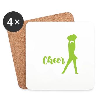 Maman pom-pom girl - Dessous de verre (lot de 4) - blanc - Devant