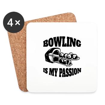 Bowling Bowling Club Bowling Club Bowling Bowler - Dessous de verre (lot de 4) - blanc - Devant