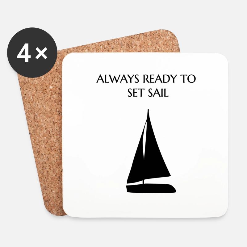 Always ready to set sail - Untersetzer (4er-Set) - Weiß