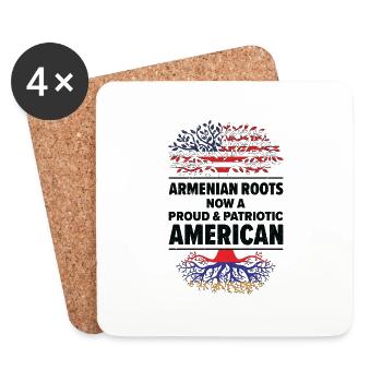 Geboren als Armenier Armenien Amerikaner USA - Untersetzer (4er-Set) - Weiß - Vorne