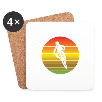 Cycling Cycling Cyclists Cyclists Cycling - Coasters (set of 4) - white - Front