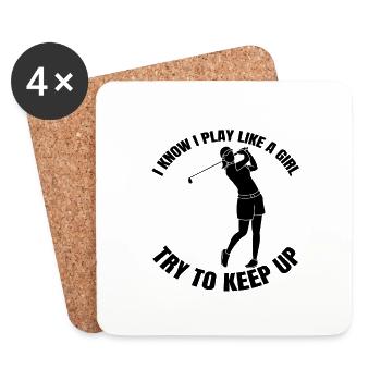 Golfeurs Golf Course Golf Golf Club Golf Sport - Dessous de verre (lot de 4) - blanc - Devant