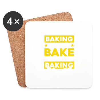 Baking Baker - Coasters (set of 4) - white - Front