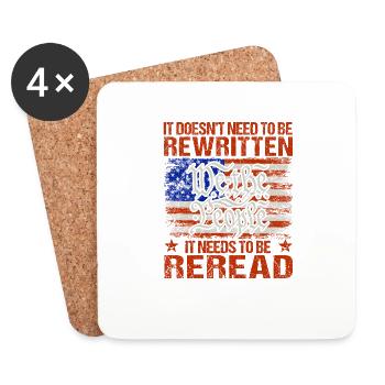 Vintage US American Flag It Needs To Be Reread - Untersetzer (4er-Set) - Weiß - Vorne