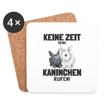 Zwergkaninchen Kaninchen Häschen Haustier Geschenk - Untersetzer (4er-Set) - Weiß - Vorne