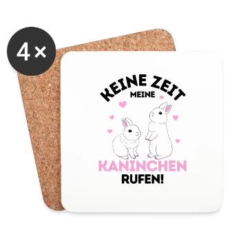 Zwergkaninchen Kaninchen Häschen Haustier Geschenk - Untersetzer (4er-Set) - Weiß - Vorne