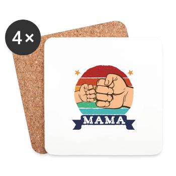 Ich werde Mama 2025 - Untersetzer (4er-Set) - Weiß - Vorne