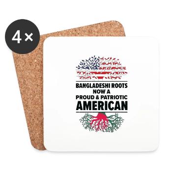 Geboren in Bangladesch Bangladesch Amerikaner USA - Untersetzer (4er-Set) - Weiß - Vorne