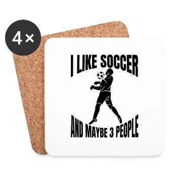 Équipe de football Football Player Football Design - Dessous de verre (lot de 4) - blanc - Devant