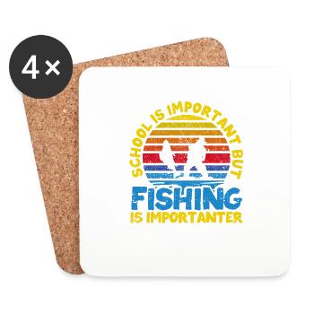 Cool Fishing School Youth Bass Fishing Fischer - Coasters (set of 4) - white - Front