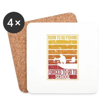 Cool Funny Born To Go Fishing Bass Fisch Fischer - Untersetzer (4er-Set) - Weiß - Vorne
