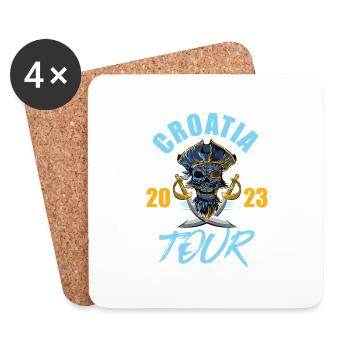 Croatie 2023 Skeleton - Dessous de verre (lot de 4) - blanc - Devant